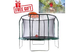 Big Air Extreme 12ft Trampoline with Safety Enclosure Green