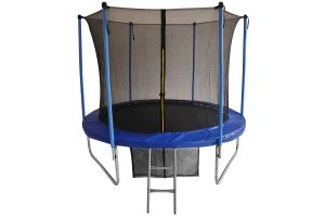 8ft Trampoline & Safety Enclosure Free Shoe Tidy & Ladder – Blue