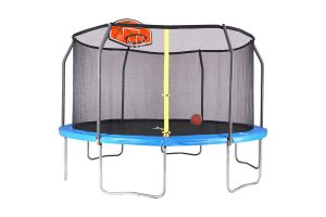 Big Air Universal 15ft Trampoline with Enclosure and Basketball Hoop