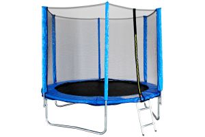 Neo 6ft Trampoline with Enclosure Free Shoe Tidy & Ladder – Blue