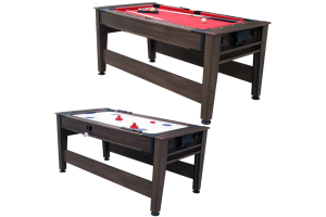 Mako Mania 6ft Pool and Air Hockey Table Mahoganyy