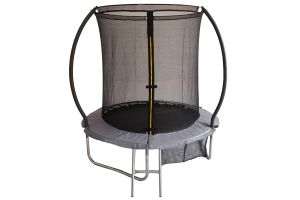 6ft Trampoline & Safety Enclosure Free Shoe Tidy & Ladder – Grey