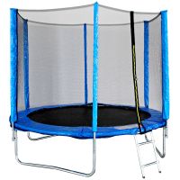 Neo 6ft Trampoline with Enclosure Free Shoe Tidy & Ladder – Blue
